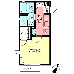 ヴェール・トワ 1Kの間取図画像