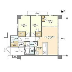 サムティレジデンス藤が丘 3LDKの間取図画像