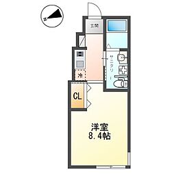 セレッソ鶴巻 1Kの間取図画像