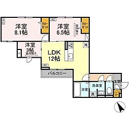 ドムスクレスト森野 3LDKの間取図画像