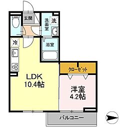 サンライズ 1LDKの間取図画像