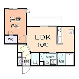 ドムスベルウッド 1LDKの間取図画像