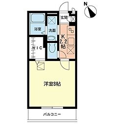 サンライズ岩本 1Kの間取図画像