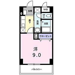 ジェルメコムーネ 1Kの間取図画像