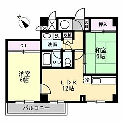 ベルメゾン町田 2LDKの間取図画像
