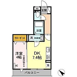 LSY56 1DKの間取図画像