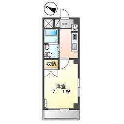 カーサアンジェラ 1Kの間取図画像