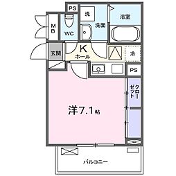 グラース 1Kの間取図画像