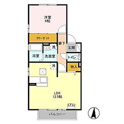 ブラン・サルドセジュール2 1LDKの間取図画像