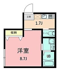 Regulus 海老名 301 3階1Kの間取り