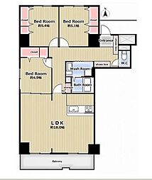 シャンボール康生 3LDKの間取図画像