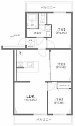 サンポール明大寺 3LDKの間取図画像