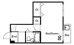 泉マンション ワンルームの間取図画像
