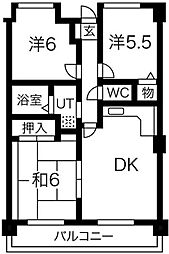 ファミールメゾン 3DKの間取図画像
