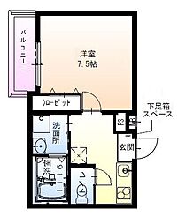 フジパレス立花駅北 1Kの間取図画像