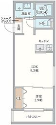 GAZELLE NOAH尼崎尾浜II 1LDKの間取図画像