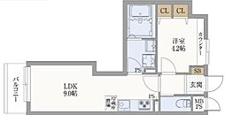 サンクラッソ塚口 1LDKの間取図画像