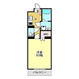 グランメールコート大宮町 1Kの間取図画像