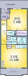 ソレイユノール 1LDKの間取図画像