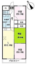 メゾン興国 3LDKの間取図画像
