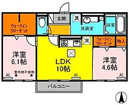 グランシャリオN 2LDKの間取図画像