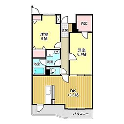 RiverPark桜堤 2LDKの間取図画像