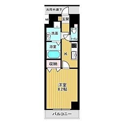セルビシオ 1Kの間取図画像