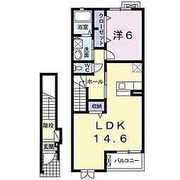 プラチナムアドレス 1LDKの間取図画像