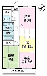 静コーポ 3DKの間取図画像