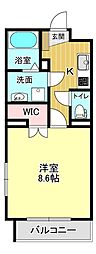 ペイサージュ 1Kの間取図画像