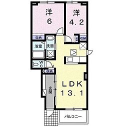 サニーコートヴィラD 2LDKの間取図画像