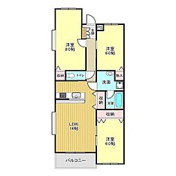 ベルックスA 3LDKの間取図画像