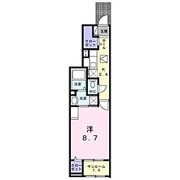 ヴェリテI 1Kの間取図画像