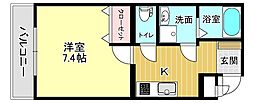 ラヴィオーブ 1Kの間取図画像