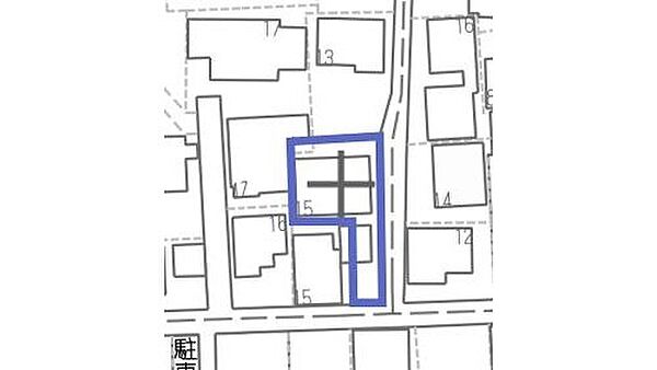 敷地の位置関係が分かる区画図