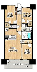 シエリア大津膳所 2SLDKの間取図画像