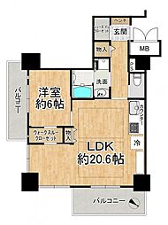 ビジュール琵琶湖京阪浜大津 1LDKの間取図画像