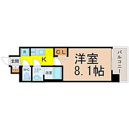 プレサンス大須観音駅前 1Kの間取図画像