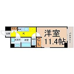 クピットガーデン千代田 1Kの間取図画像