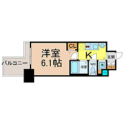 プレサンス錦プレミアム 1Kの間取図画像