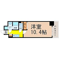 クピットガーデン千代田 1Kの間取図画像