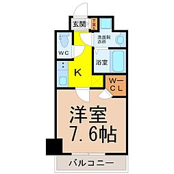 ヴィラマリオン 1Kの間取図画像