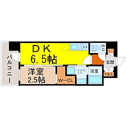 エステムコート名古屋サウスプレミオ 1DKの間取図画像