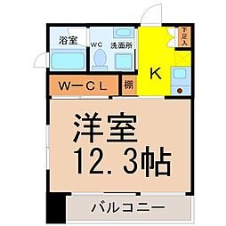 リバーフロントレジデンス 1Kの間取図画像