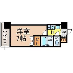 レジデンスふくざわ2 1Kの間取図画像