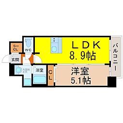 メイクス'熱田神宮 1LDKの間取図画像