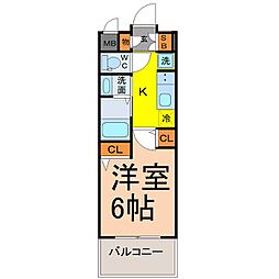 エステムコート名古屋セントリア 1Kの間取図画像
