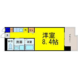 ピーステン名駅南 ワンルームの間取図画像