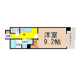 千種アヴァンギャルドプレイス 1Kの間取図画像