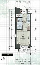 プレサンス金山グリーンパークス 1Kの間取図画像